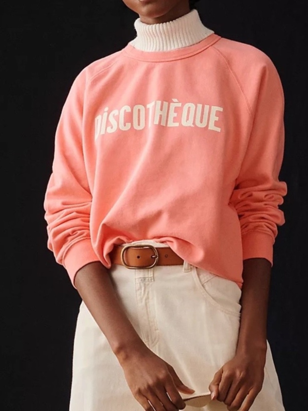 Clare V Discotheque Coral Sweatshirt Size XS